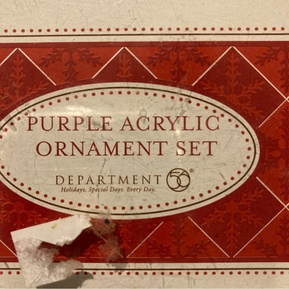 Department 56 Purple Glitter Acrylic Icicle Ornaments